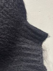 Bộ đồ liền thân bằng len co giãn rộng rãi đơn giản phong cách Bắc Âu dành cho nữ, mua sắm tại nhà, du lịch, mùa thu đông, mùa thu và mùa đông - màu đen - Xem 7