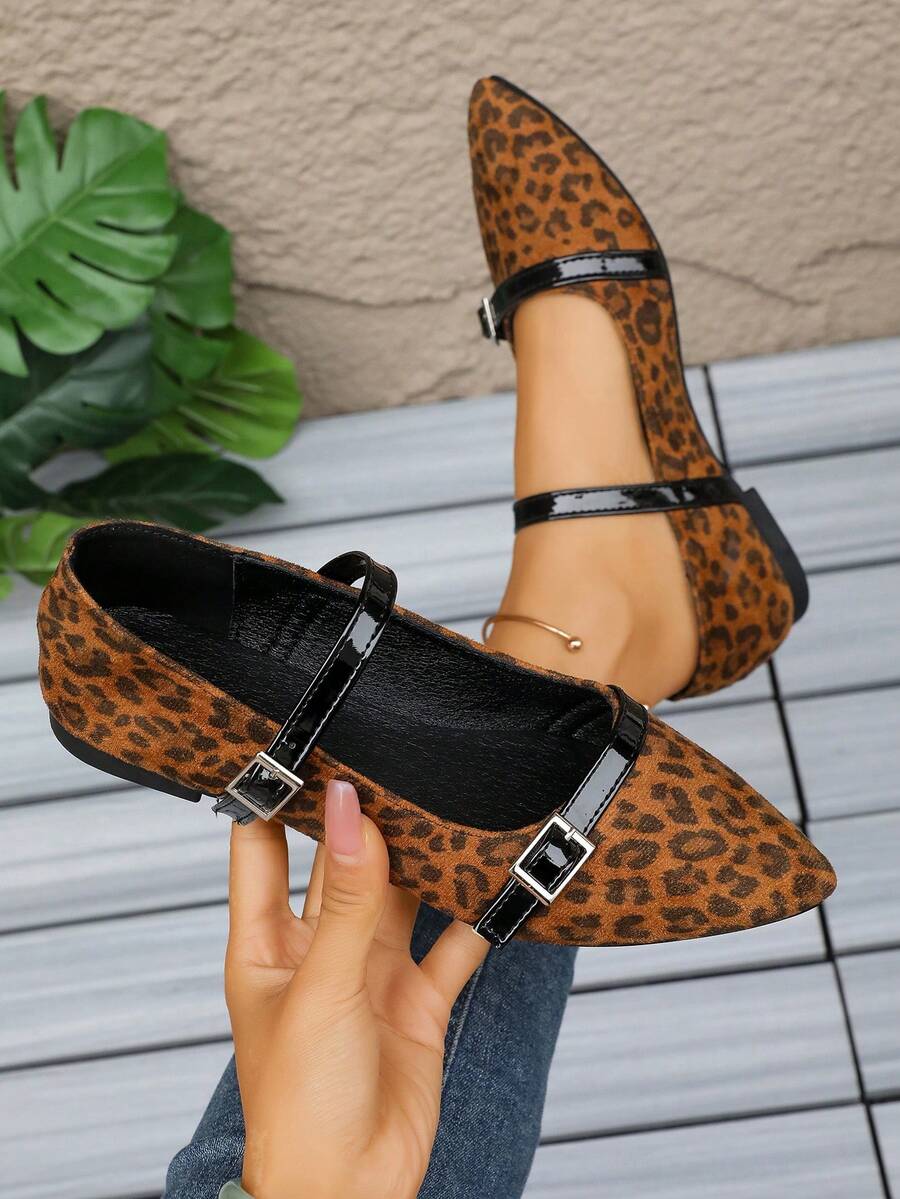Women's Flat Shoes Size 36-43, Elegant Solid Color Fashion Comfortable Flat Shoes, Suitable For Office And Outdoor, Spring/Autumn New Versatile Black, Leopard Print, PU Slip-On Shoes, Multiple Colors Available - Burnt Orange - View 1