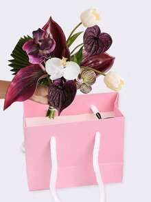 20个迷你粉色带提手礼品袋 - 适合手工爱好者、派对策划师、送礼者，可用于婚礼、生日、派对、手工制作、礼品和珠宝收纳 - 粉色牛皮纸（4x5x2英寸）中小型派对礼品袋 - 彩色 - 查看 12