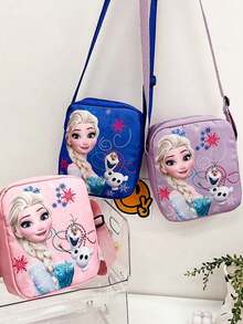 Cartoon Print Fashion Backpack, Cute Canvas Shoulder Handbag, Travel & Commute Bag, Phone & Cosmetic Pouch - Multicolor - View 1