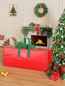 1pc Christmas Exclusive Storage Bag, Gift Bag, Home Decoration Bag, Large Capacity Wholesale Item Storage Bag, Waterproof Design, Reusable, Suitable For Gifts, Dust-Proof Large Item Gifts, Clothing, Holiday Supplies, Toys, Food Portable Bags - Red - View 5