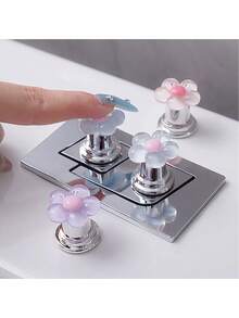 1pc/3pcs Cute Flower Toilet Flush Button, Dedicated For Bathroom Tank Switch Button, Universal Toilet Push-Type