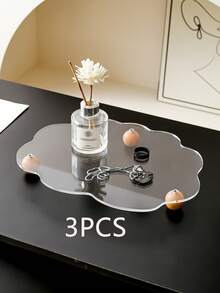 1 件不对称亚克力珠宝展示托盘收纳盒，家居化妆品/化妆品/小饰品收纳架圣诞礼物 - 無色 - 查看 18