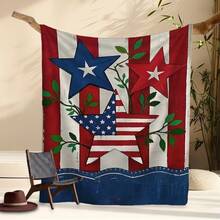 Ultra-Soft American Flag Print Flannel Blanket, Anti-Tear , All-Season Cozy Throw For Bed, Sofa, Camping, Office Machine Washable Patriotic Home Decor Gift Four Seasons Universal Multifunctional Blanket/Perfect Gift, 280GSM Blanket With Modern Aesthetic Design And 2D Printing Technology Is An Ideal Companion For Sofa Napping, Traveling Camping, Home Decoration And Office Embellishment. A Thoughtful Gift For Thanksgiving, Christmas, Valentine's Day, Father's Day, Mother's Day And Other Festivals Special Moments Such As Birthdays, Weddings, Anniversaries And More. Exclusive Gifts For Family Members, Partners, Parents, Grandparents Or Dear Friends. They Are Perfect For Beds,  Living Rooms, Offices, Beaches,Newly Expanded Themed Collections To Meet A Variety Of Styles And Scenar. - 多色1 - 查看 12