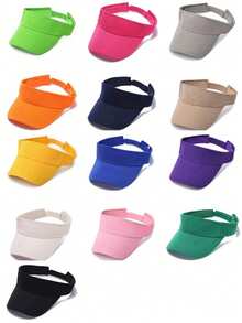 1pc Women's Sun Protection Summer Outdoor Sports Baseball Visor Cap, Sunhat - Multicolor - View 1