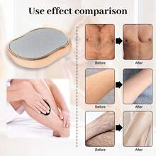 1Pcs Portable Hair Removal Device, Manual Crystal Hair Removal Device, Reusable Nano Glass, Available In Multiple Colors, Easy To Clean, Perfect For Soft And Silky Skin, Skin Exfoliation - 金色 - 查看 7