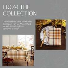 Home Fashions Russet - Mantel de algodón Tela a Cuadros para otoño/Acción de Gracias, Rectangular de 60 x 102 Pulgadas(13"x70" multi) - Multicolor - Ver 6