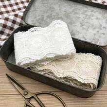 1/5 Yards Romantic, 8cm Width Vintage Apricot Hollow Embroidered Lace Trim Elegant Fabric Ribbon For DIY Crafts, Sewing, Wedding Dress & Clothing Accessories Vintange Floral Lace For Custume Sewing, Handcrafts, Gift Wrapping, Home Decor - Multicolor - View 9