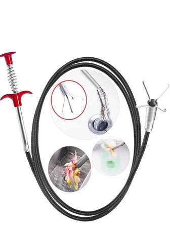 Flexible Grabber Claw Pick Up Reacher Tool With 4 Claws Bendable Hose Pickup Reaching Assist Tool For Litter Pick, Home Sink, Drains, Toilet(78.74 Inches)