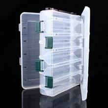 Double Sided 12 Compartments Fishing Lures Spoon Hooks Baits Hook Tackle Beads Plastic Storage Box Case - Transparente - Ver 5