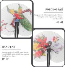 Abanicos Plegables De Papel Redondos  Piezas con Mango De PláStico, Decorativos con Motivos Y Paisajes, Ideales para Fiestas, Bodas, DecoracióN del Hogar - 1 - Ver 6