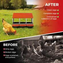 Techigher Chicken Nesting Boxes, 3/4 Hole Metal Chicken Egg Laying Box With Pull-Out Trays And Rollout Egg Collection For ChickenCoop - Orange, 3 Hole - View 5