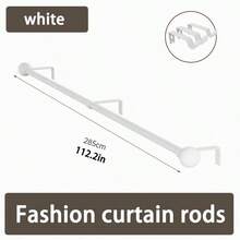 1pc Black/White/Gold Stainless Steel Shower Curtain Rod, Curtain Rod, Roman Rod, Sunshade Curtain Rod, Suitable For Bathroom Shower Curtains, Bedroom And Living Room Windows. - Multicolor - View 19