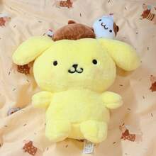 Miniso Búp bê nhồi bông Sanrio Pompompurin Baby Good Friends Series, chất liệu vải nhung mềm mại thân thiện với da, hình dáng chú chó vàng đặc trưng + chi tiết thú cưng dễ thương trên đầu, chất liệu mềm mại, co giãn, thích hợp trang trí phòng ngủ và chụp ảnh hàng ngày (1 chiếc) - Màu vàng - Xem 5