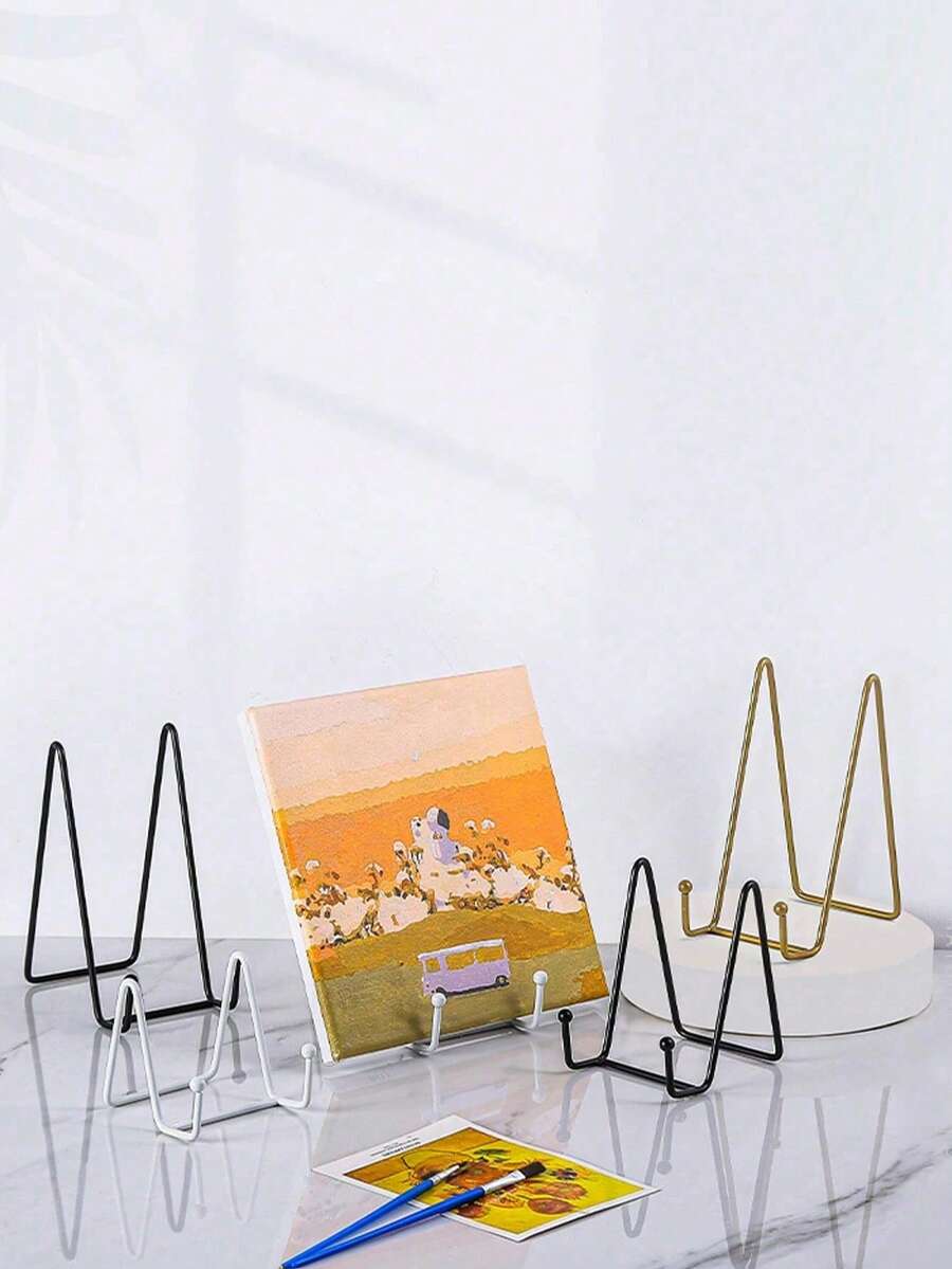 1pc N-Shaped Iron Art Photo Frame Stand, Minimalist Metal Holder For Smartphone/Tablet, Decorative Display Rack - Multicolor - View 1