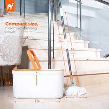 Spin Mop And Bucket Set Cleaning System Wringer 360 Microfiber Mop With Stainless Steel Handle Self Wringing Bucket For Tile Hardwood Laminate Floors Includes 2 Mop Head Refills - 白色 - 查看 3