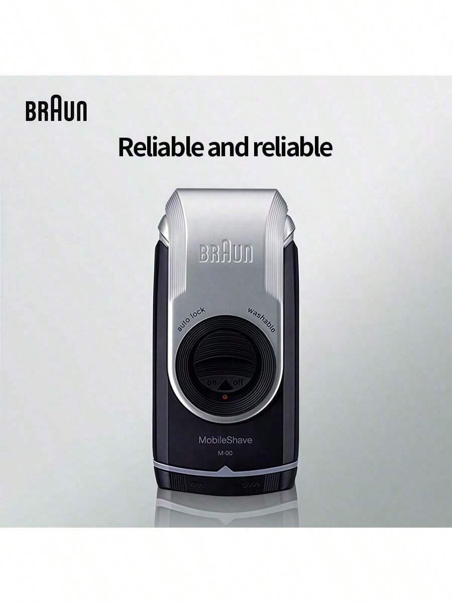 Braun M90 Electric Shaver With Metal Body: Sharp Blades For A Fast, Smooth Shave; Classic Retro Design Combines Style And Practicality; Long Battery Life; Convenient And Worry-Free Shaving At Home Or On The Go. - Black - View 1