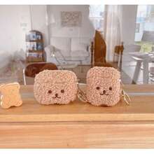 卡通泰迪熊毛绒保护壳带钥匙扣，可爱蓬松保护套，兼容 1/2/3/4/Pro/Pro2/Pro3，防震、保护、防尘、时尚 - 彩色 - 查看 2