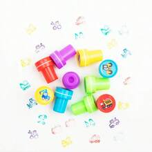 20pcs Car-Themed Stamps, Including Garbage Truck Stamp, Construction Vehicle Self-Inking Plastic Stamps, Dump Truck Stamp, Suitable For Teachers - Multicolor - View 4