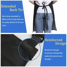 4 Pack Chef Apron, Adjustable Apron With 2 Pockets, Unisex Personalised Apron For CooFKing, Kitchen, Restaurant,Black - Đen - Xem 5