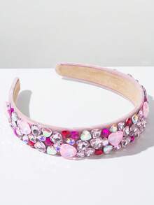 1 pieza Diadema retro de terciopelo de unicolor con banda ancha, decorada con gema en forma de corazón lujosa y dulce, accesorio esencial para el Día de San Valentín, adecuado para citas festivas, diadema, aro para el cabello, regalo de accesorios para el Día de San Valentín - Multicolor - Ver 8