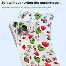 Funda para teléfono con diseño navideño del , compatible con teléfonos ,  17,  16 Pro Max,  15 Pro Max,  13 y  12. Fabricada en TPU para una protección total contra golpes y caídas. Ideal para regalar en Navidad, celebrar en familia o con amigos. - transparente - Ver 5