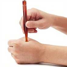 1pc Acupuncture Pen, Facial Reflexology Tool, Trigger Point Massager, Deep Tissue Massager, Pressure Point Massager - Full Body Relaxation Deep Tissue Reflexology Pressure Point Massage Tool, Resin Wax Facial Massage Beauty Bar Tool - Burnt Orange - View 6