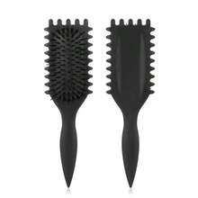Wheat Straw Massage Comb, Multifunctional Curling Comb, Airbag Comb For Straight Hair. - Black - View 6