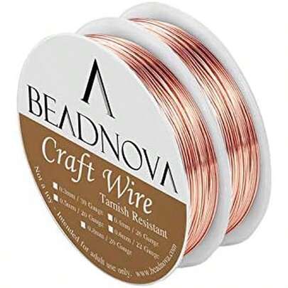 BEADNOVA 20 Guage Copper Wire Jewelry Wire Tarnish Resistant For Jewelry Making (Copper, 20 Guage 6m)