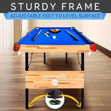 4.5ft 137.2 Cm Folding Pool Table 55in (140 Cm) Portable Foldable Billiards Game Table For And Adults With Sticks Cue Balls And Triangle Blue - Blue - View 4