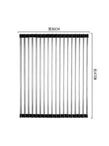 水槽折叠不锈钢沥水架厨房多功能碗盘蔬菜水果收纳沥水帘 - 彩色 - 查看 20