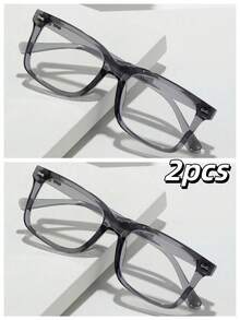 2 Sets Of Translucent Gray Frames/plain Films