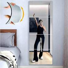 4/8/16pcs Traditional Style Acrylic Mirror Wall Stickers - Reusable Glitter Space Theme Frameless Full Length Mirrors, Suitable For Home Gym, Bedroom And Bathroom - Self-Adhesive, Shatterproof Plastic Surface Wall Decals For Art Decor - Multicolor - View 5