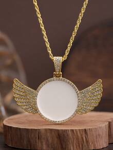 1pc Rhinestone Wing Pendant Necklace, Personalized Punk Sweater Chain, Popular Cross-Border Item - Wings Pendant Necklace - View 2