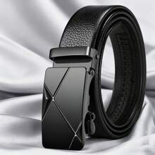 男士钱包+男士皮带四件套，日常男士搭配，专为男士设计，时尚休闲奢华帅气运动男士钱包套装，适合作为圣诞节、情人节礼物送给父亲（不含礼盒） - 黑色 - 查看 5