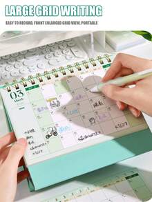 1本2026年新款极简桌面日历，学生自律计划本，纯色月历，重要事件备忘录，多功能桌面日历计划本 - 單件 - 查看 4