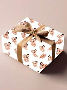 个性化照片包装纸，定制人脸礼品包装纸，情人节主题礼品包装纸，送给男友或女友的特别礼物，多种颜色可选，生日包装纸，周年纪念包装纸，您的照片包装卷，适用于婚礼配饰，情侣周年纪念礼品包装纸，森林色调 - 彩色 - 查看 5