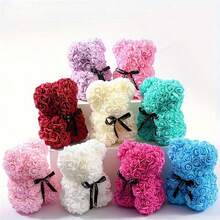 Romantic Rose Bear Artificial Rose, Perfect For Valentine's Day, Mother's Day, Anniversaries And Weddings, Ideal Home Decor Gift (Box Not Included) - Multicolor - View 9