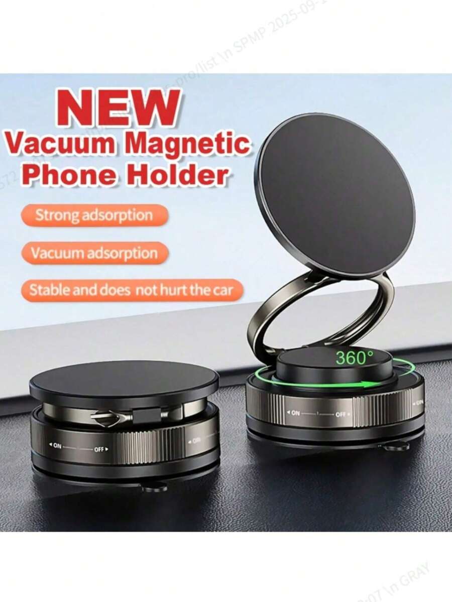 360° Rotating Magnetic Phone Holder - Vacuum Magnetic Phone Holder, Magnetic Car Phone Holder, Magsafe Strong Suction Holder, Suitable For Car/Mirror/Gym/Shower/Smooth Surface, Compatible With All Smartphones, Compatible With IPhone, Android Phones, Birthday Gift, Car Accessories For Family And Friends, Car Phone Holder Compatible With IPhone, Android Phone, Gift For Birthday, Family, Friends Gifts Birthday Driving Strong Load-Bearing