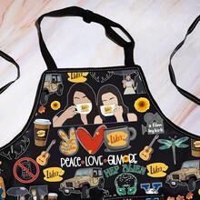 WZMPA Luke's Diner Kitchen Apron Luke's Diner Lover Gift Peace Love Gil Adjustable Apron For BaFKing Grilling,PeaceLoveGilBlAp - PeaceLoveGilBlAp - View 4