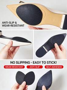 10-Piece/20-Piece Pack Of Self-Adhesive, Silent, Non-Slip, And Wear-Resistant Insoles, Suitable For Various Shoe Types Including High Heels, Flats, Sneakers, Casual Shoes, And Men's/Women's Leather Shoes. Features Include A Protective Rubber Pad For The Sole, Dense Anti-Slip Particles To Prevent Slipping, And A Protective Sole Patch, Shoe, Spring Summer Picks - Multicolor - View 1