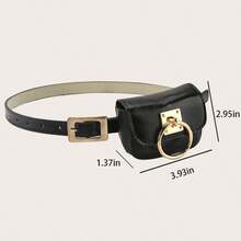 1 chiếc thắt lưng thời trang nữ bằng da màu đen hình túi xách mini phong cách tối giản, thích hợp phối cùng áo sơ mi trắng và quần jeans, phụ kiện lý tưởng cho mùa thu/đông, Halloween, Giáng sinh, phù hợp cho cả nữ và nữ, có thể dùng với trang phục thường ngày, dã ngoại, thể thao, du lịch, làm quà tốt nghiệp, quà sinh nhật và mặc hàng ngày. - Túi nhỏ màu đen - Xem 9
