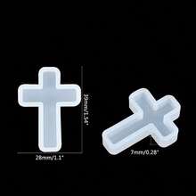 1个Chneeu树脂模具，适用于环氧树脂/冷铸树脂 - 大型可重复使用十字架首饰模具，DIY项链吊坠制作，柔性硅胶浇铸模具，易于脱模（1.5英寸长） - 彩色 - 查看 5