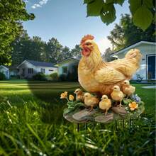 2D 1pc Acrylic Style Acrylic Hen And Chicks Decor, Multifunctional Elegant Fantasy Theme Plaque, Suitable For Home And Office Decoration - 1pc, Great For Bedroom, Garden, Living Room, Kitchen, Bathroom And Dining Room Spaces