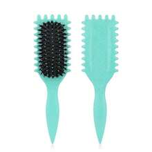 Wheat Straw Massage Comb, Multifunctional Curling Comb, Airbag Comb For Straight Hair. - Green - View 6