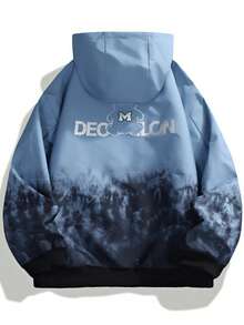 2-In-1 Men's Jacket, Reversible Loose Fit Hooded Outerwear, Couple Style, Spring/Autumn - Baby Blue - View 2