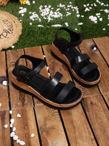 Vista Hi Buckle Women's Fashion Casual Versatile Thick-Sole Sandals, Provide Arch Support For Added Comfort, Super Soft Insole Suitable For All-Day Wear - Black - View 8