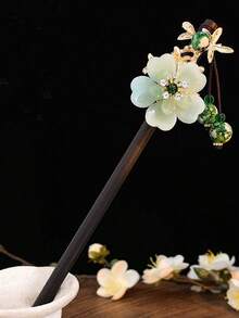 复古花朵流苏发簪，中式木质发簪，适合女性户外、旅行、摄影、度假、圣诞节、节日礼物、头部饰品、女士发饰 - 彩色 - 查看 9