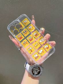 SpongeBob SquarePants Ốp lưng điện thoại Expression 1 chiếc trong suốt họa tiết SpongeBob hoạt hình, chống sốc, tương thích với Samsung/Apple 17/16/15/14/13/12/11Pro Max/12Pro/14Plus và các dòng máy khác. - Nhiều màu - Xem 8