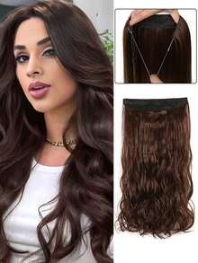 万圣节主题深棕色至栗棕色隐形透明Remy鱼线接发 - 彩色 - 查看 4